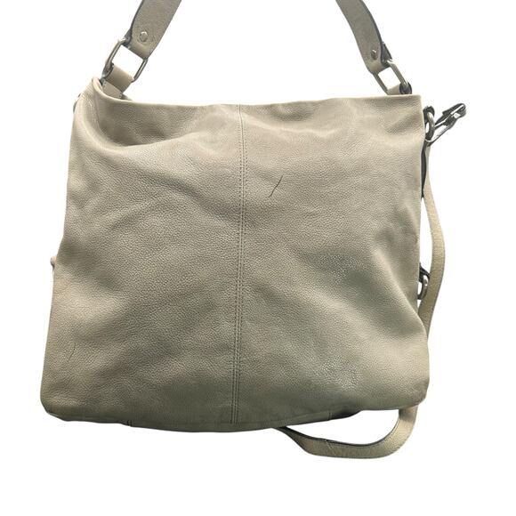 Elliott Lucca Gray Leather Slouchy Hobo Shoulder Bag Crossbody Large - Picture 3 of 15